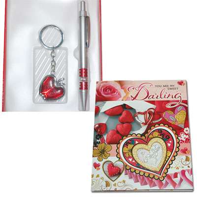 "Keychain with Pen-014 + Musical Love Greeting Card - Click here to View more details about this Product